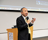 Prof. Hau Kit-tai, Choh-Ming Li Professor of Educational Psychology at CUHK delivers a keynote presentation at the symposium